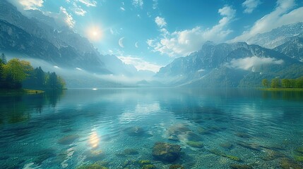 Wall Mural - Serene Mountain Lake