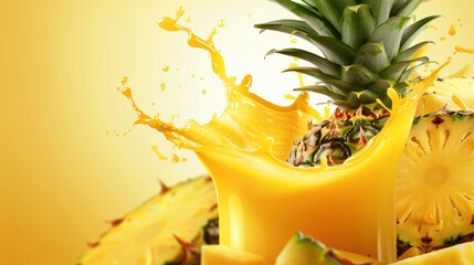 Poster - Pineapple Juice Splash