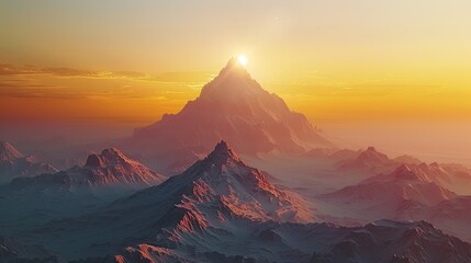 Poster - Majestic Mountain Sunset