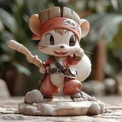 Poster - Cute Pirate Squirrel Figurine