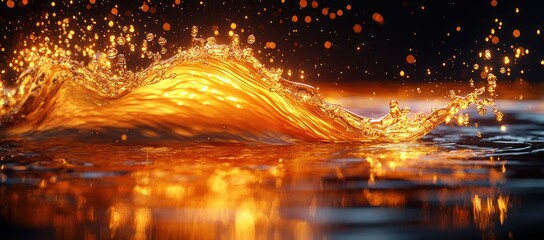 Poster - Golden Liquid Splash