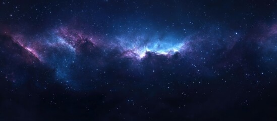 Poster - Space background featuring nebula and stars 3D cartoon rendering Equirectangular projection spherical panorama 360 HDRI map and environment 3D illustration