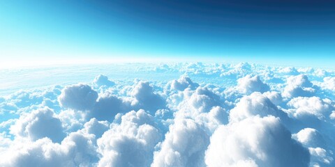 Aufkleber - Clouds and blue sky viewed from a plane in a 3D cartoon rendering