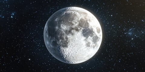 Aufkleber - Cartoon rendering in 3D of a super moon