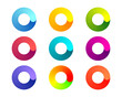 © Olena - Collection Loading bar status icon. Vector illustration. Set of vector loaded rainbow icons. Download progress. Donload or Upload.