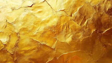 Gold wall texture background. Yellow shiny gold foil paint on wall sheet with gloss light reflection, vibrant golden paper luxury wallpaper, ai