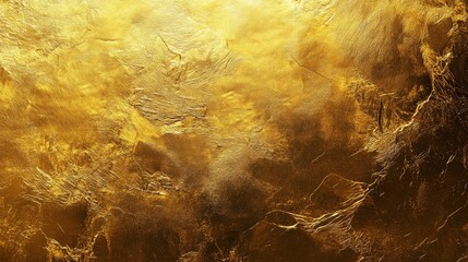 Gold wall texture background. Yellow shiny gold foil paint on wall sheet with gloss light reflection, vibrant golden paper luxury wallpaper, ai