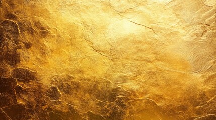 Gold wall texture background. Yellow shiny gold foil paint on wall sheet with gloss light reflection, vibrant golden paper luxury wallpaper, ai