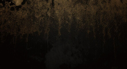 gold black paint wall texture. black and gold, abstract grunge background. Abstract artistic background. Black and gold painting background. black and gold grunge.	