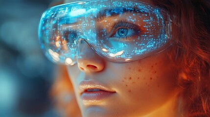 AI cyber security concept. Female IT Computer specialist analyzing artificial intelligence digital threats to consumer data & privacy breach. Software developer coding & ethical hacking in dark office