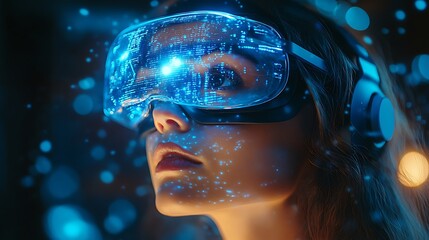 AI cyber security concept. Female IT Computer specialist analyzing artificial intelligence digital threats to consumer data & privacy breach. Software developer coding & ethical hacking in dark office