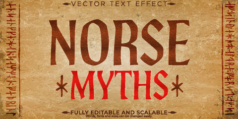 Wall Mural - Viking editable text effect, editable nordic and warrior text style