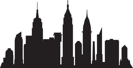 City skyline vector, Silhouette vector of skyline icon