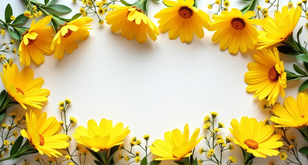 Poster - frame of yellow flowers