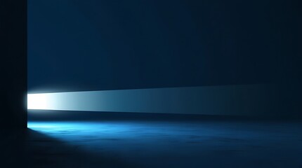 A blue light beam piercing through darkness, symbolizing clarity, focus, and visionary thinking- wallpaper, backdrop