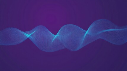 Wall Mural - Abstract Blue Wave on Purple Background