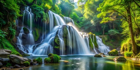 Poster - waterfall in the forest