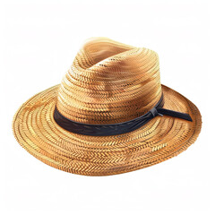 close-up of Panama hat on a white background