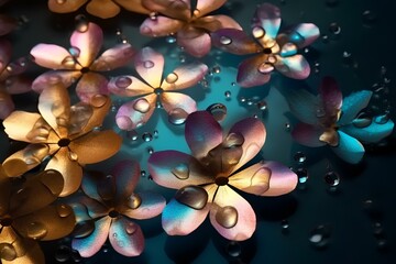 Sticker - flowers in water