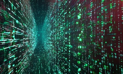 Digital Tunnel of Binary Code