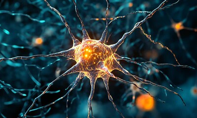 microscopic view of a neuron