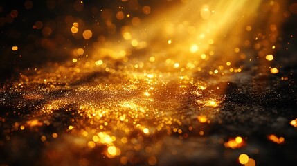 Poster - Golden Glitter Abstract Background