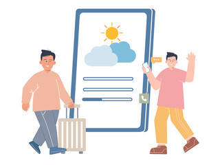 Wall Mural - weather app weathercast digital application mockup technology widget mobile phone design phone apps 