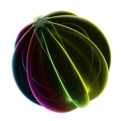 Wavy Ball Neon 3D Abstract