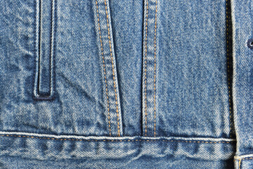 seam of blue denim texture background, jean fashion style