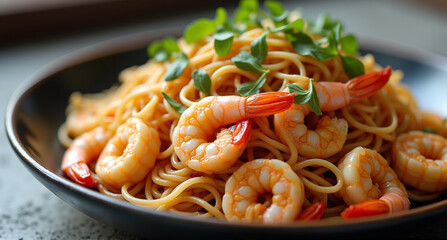 Sticker - spaghetti with shrimps