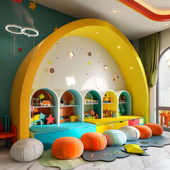 Sticker - Classroom of kindergarten interior design