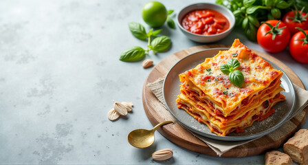 Canvas Print - pasta with tomato and basil