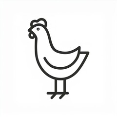 hen black icon isolated on white