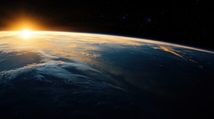 Wall Mural - The earth view from space view sunrise view earth planet space planet sunrise planet earth.