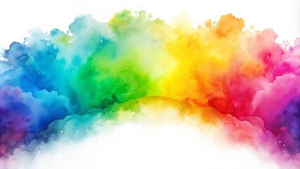 Wall Mural - Serene watercolor rainbow bleed in abstract design, watercolor, serene, rainbow, bleed, abstract, colorful, vibrant, painting
