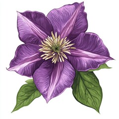 Wall Mural - vector graphic of a purple clematis flower