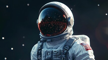 American Astronaut Gazing at Stars