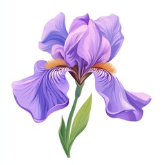 Wall Mural - vector graphic of a purple iris flower