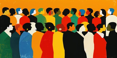 Wall Mural - crowd of people