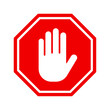 © ValGraphic - Red stop sign with hand icon