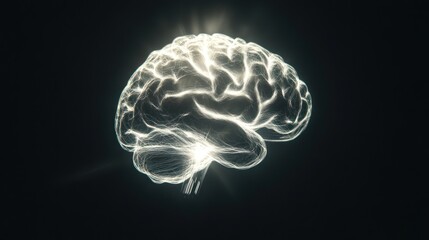 Poster - Illuminated Brain, Concept of Intelligence and Thought