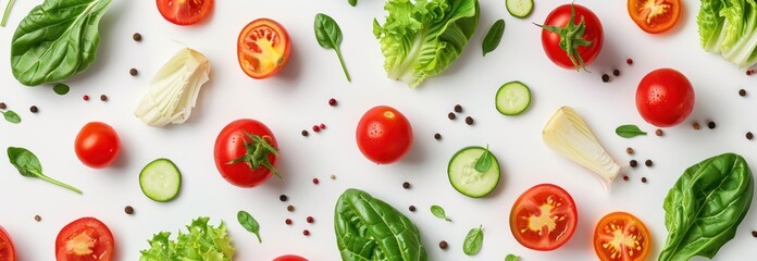 Canvas Print - Fresh Vegetables Flat Lay