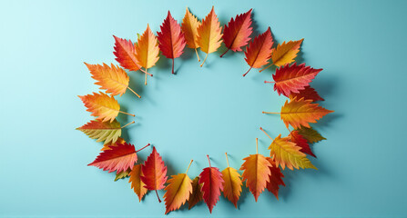 Poster - autumn leaves border