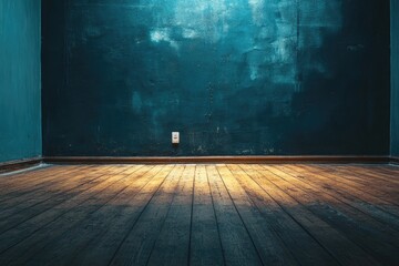 Wall Mural - The floor and walls of the room are color as the background , ai