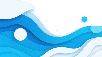 Poster - A serene blue vector backdrop, blending minimalist style and abstract shapes for a modern touch in design.