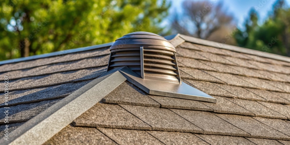 Vented Ridge Cap System Ridge cap vent on shingle roof for passive attic ventilation in ...