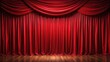 © Nasnunt - Red velvet stage curtain from the 1950s, retro, vintage, theater, drapes, entertainment, red, curtain, stage