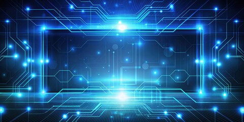 Abstract technology background with digital interface and glowing lines, technology, futuristic, abstract