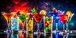© Nasnunt - Colorful cocktails with artistic flair, cocktails, colors, splashes, artistic, rendition, drinks, cocktails, alcohol