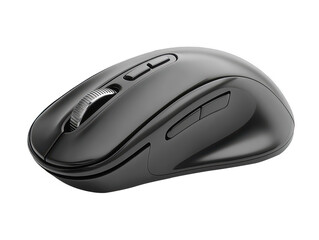 Wireless mouse with ergonomic shape, 3D render, on white background